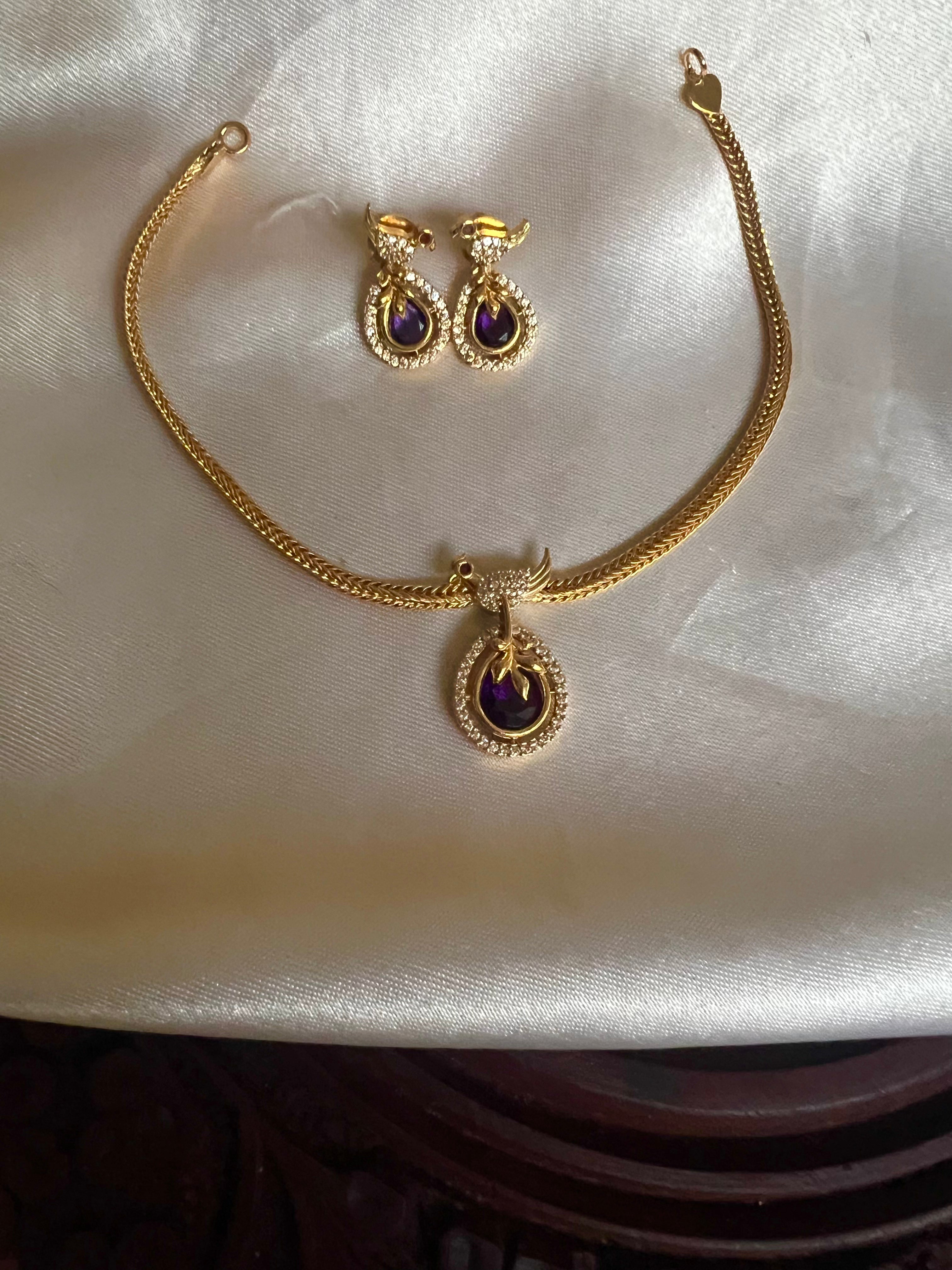 Victorian single stone simple chain Nk2073