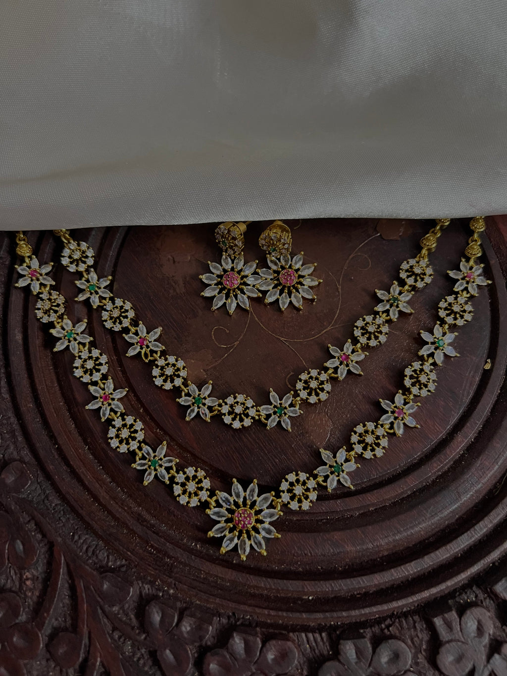 Floral double layer neckpiece Nk2048