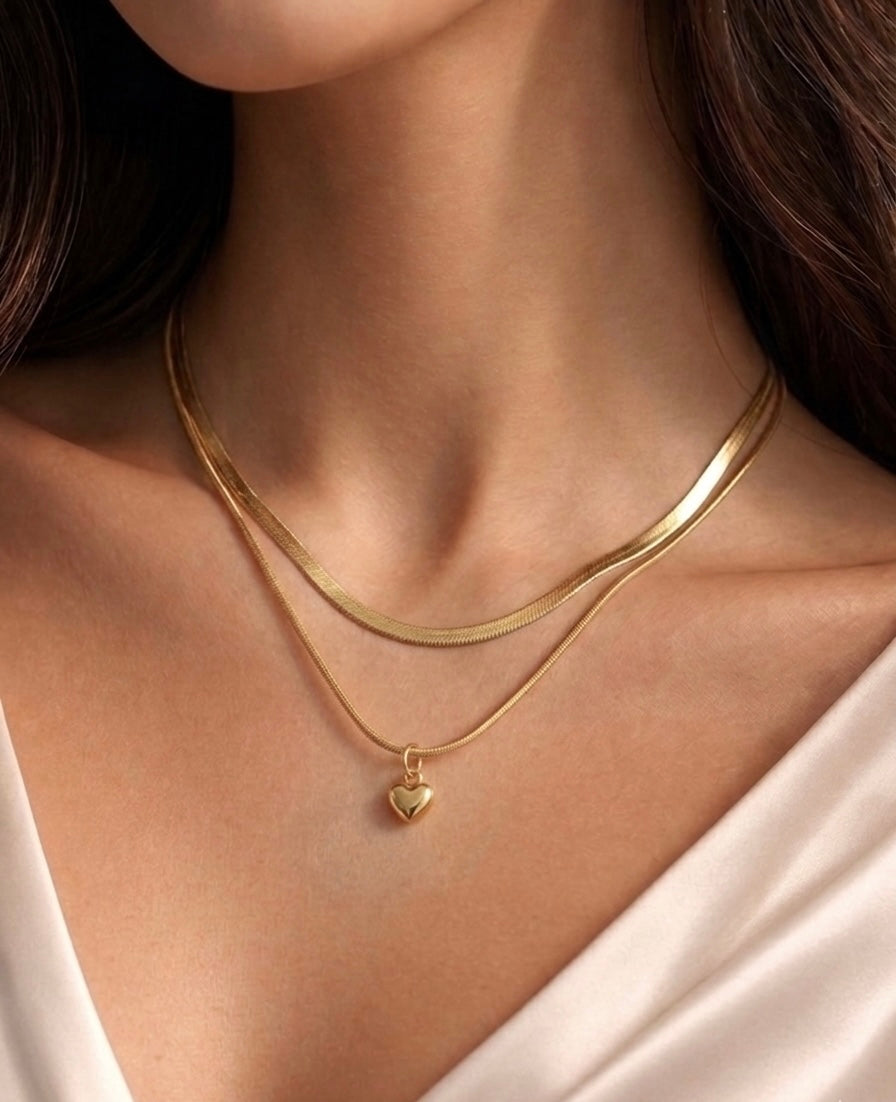 Double chain heart pendant ATN26
