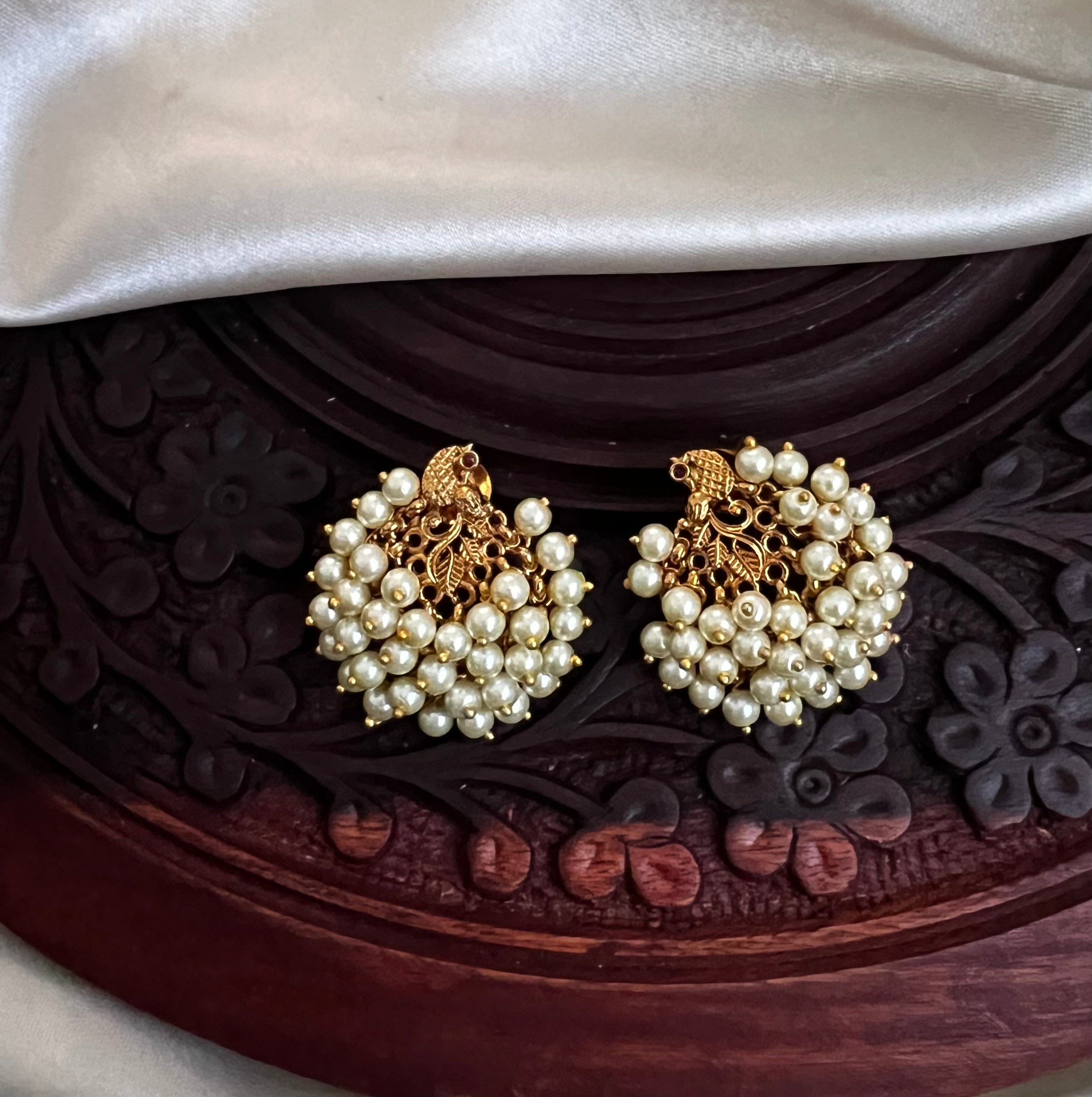 Peacock pearls earrings ER1072