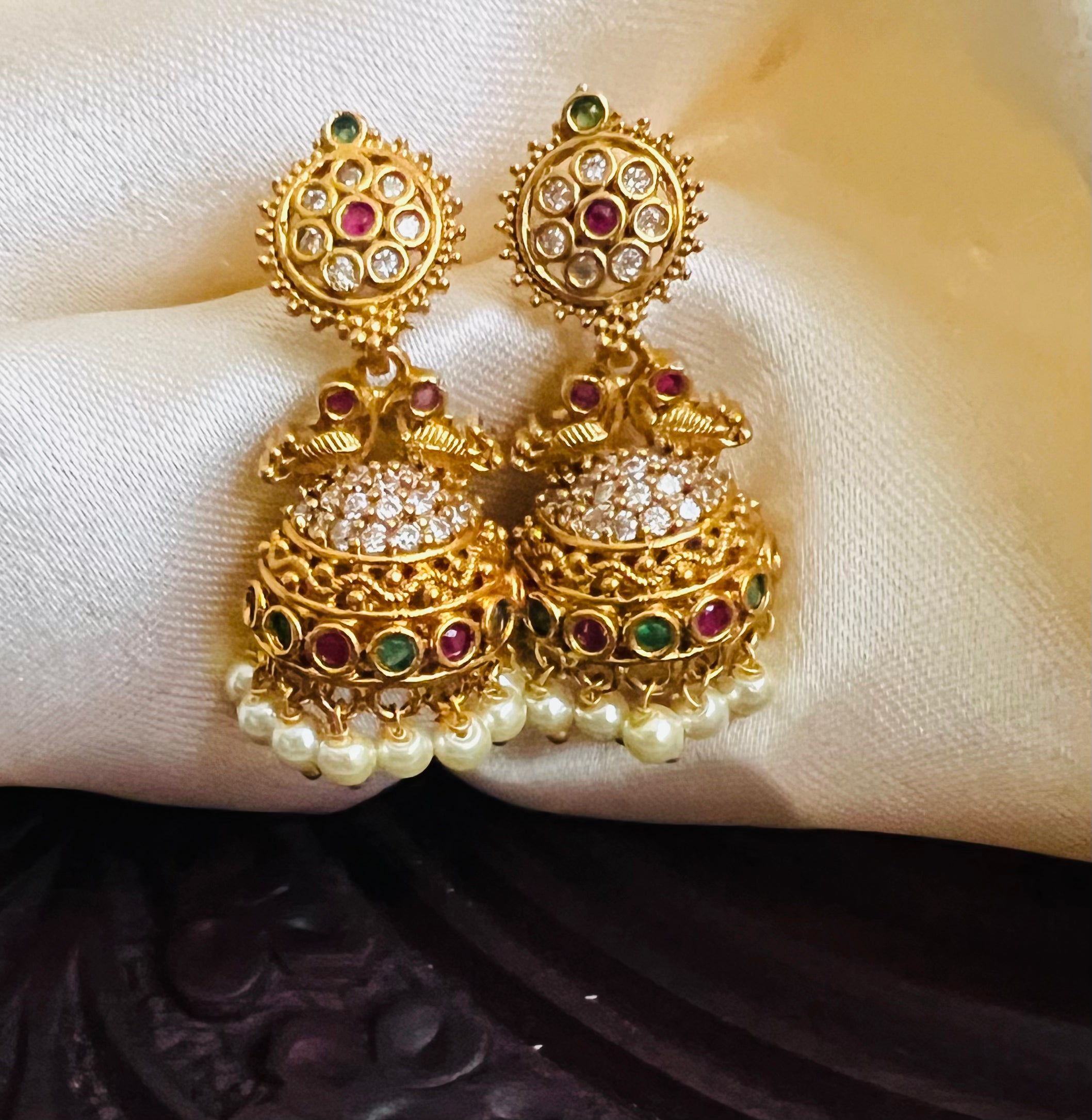 AD & Pearl Jhumka (small) ER1064