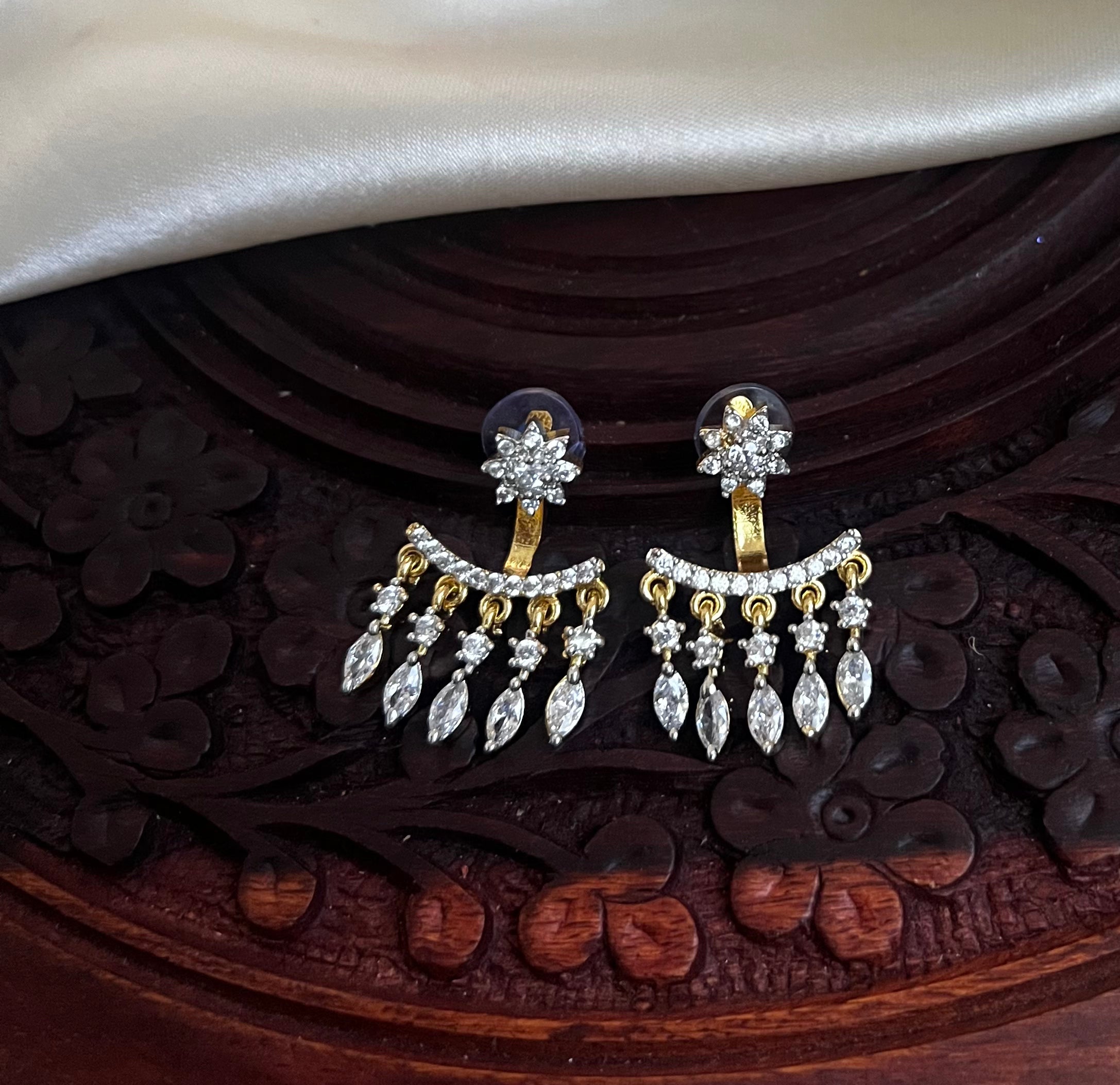 AD stones Double earrings ER1070