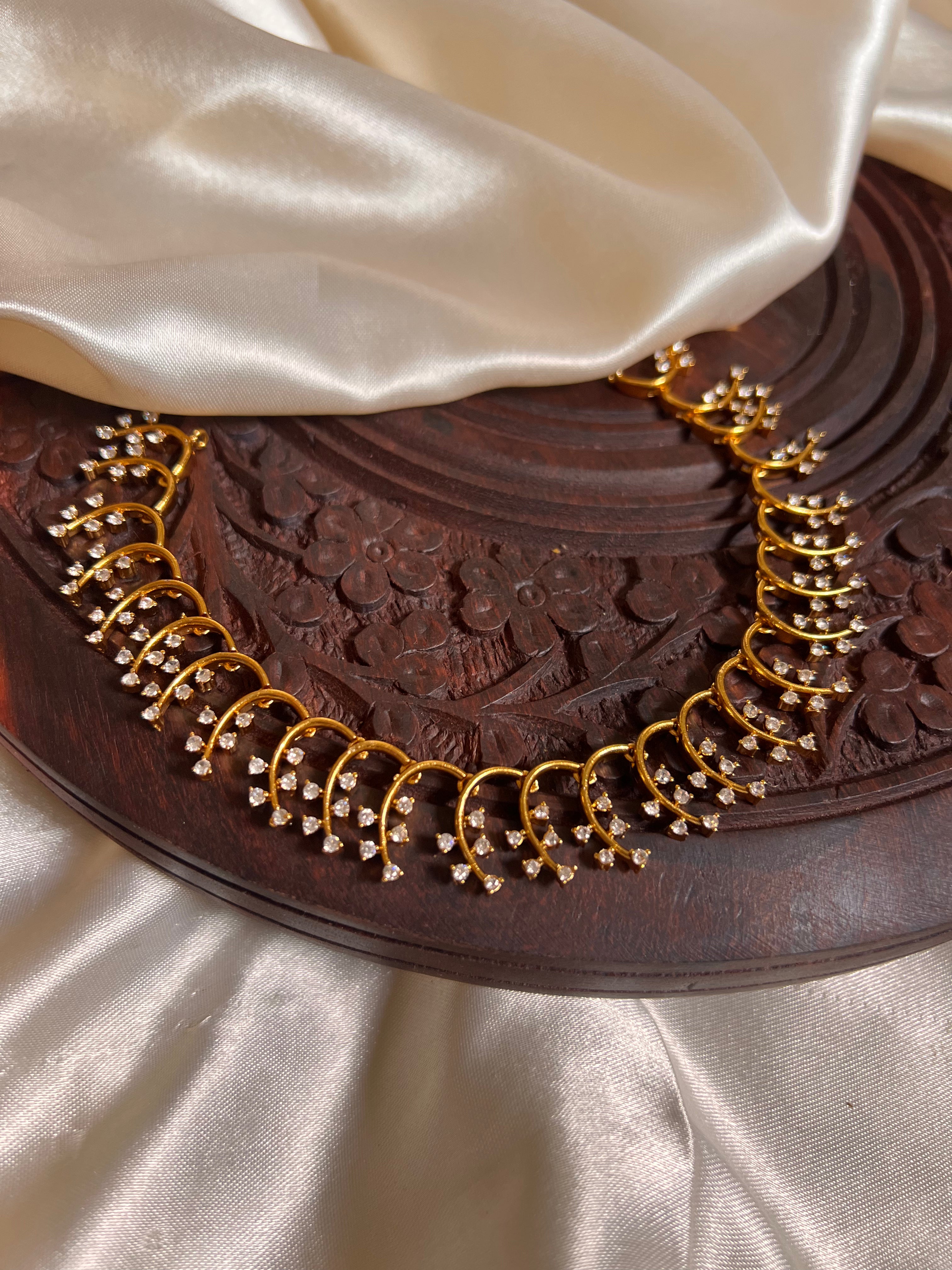 AD stone Leafy necklace NK1035
