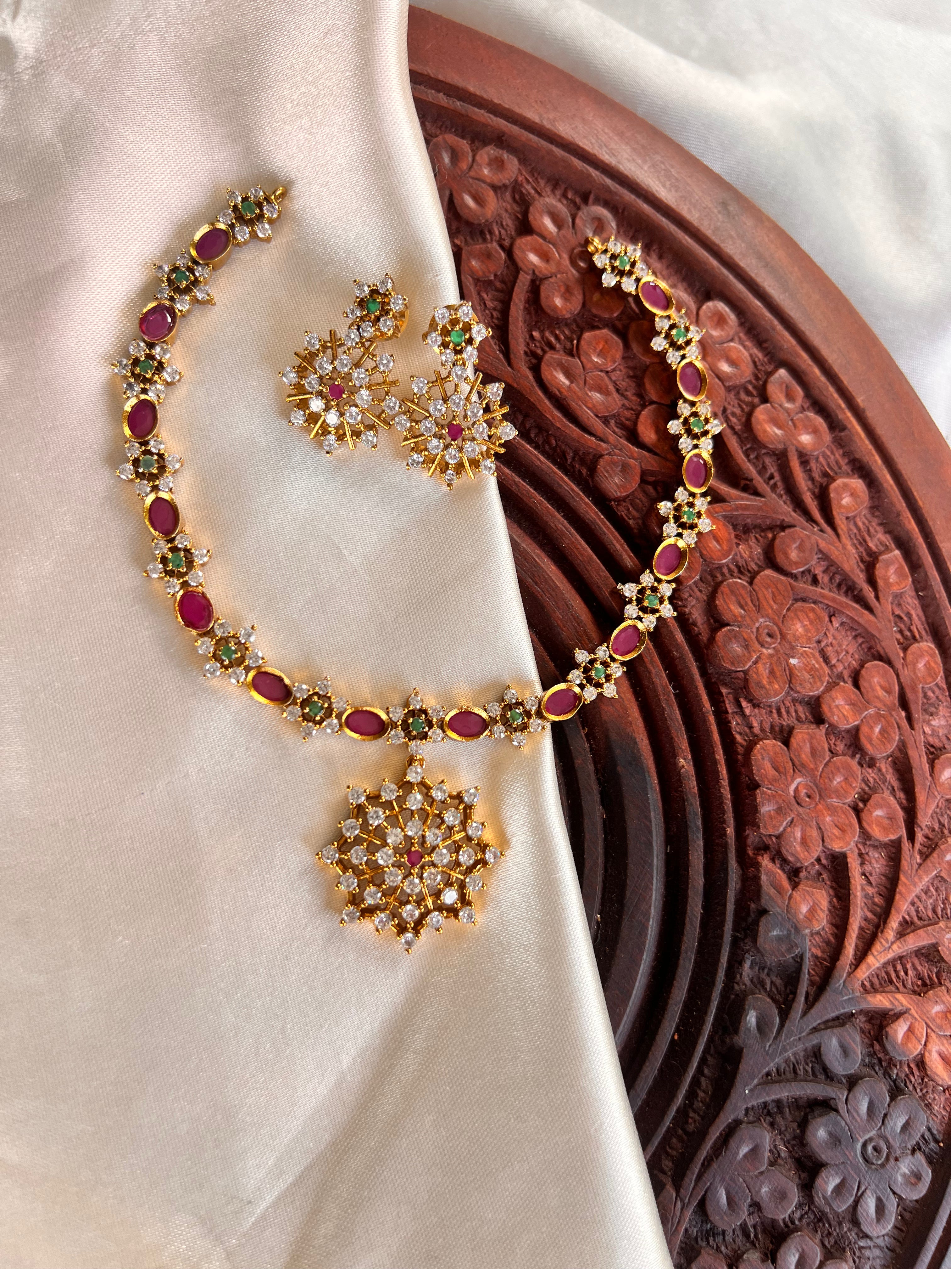 Ruby stone necklace NK2027