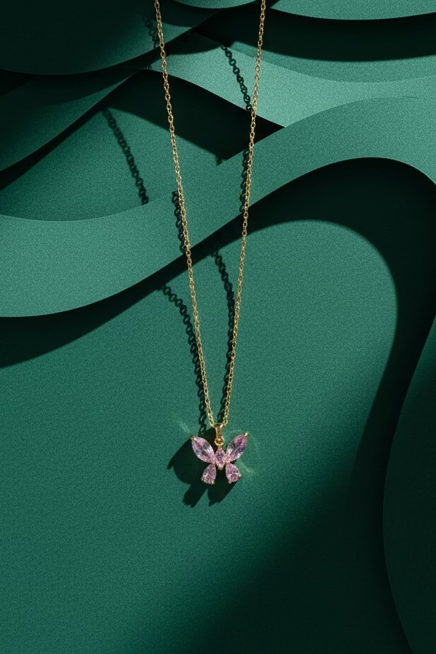 Pinky Butterfly Necklace ATN48
