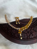 Half matte Ad stone Necklace NK1046