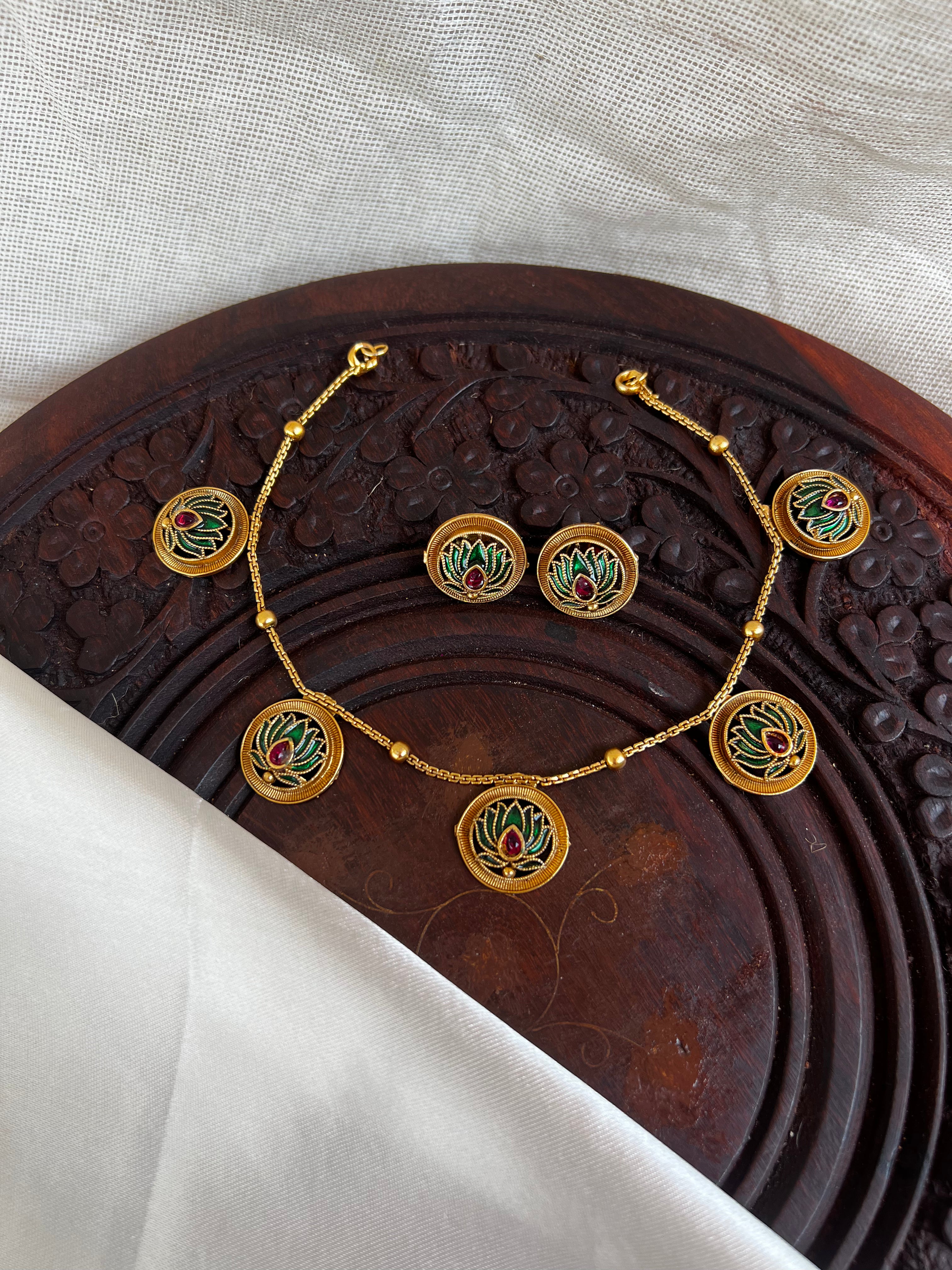 Lotus coin Necklace NK1016