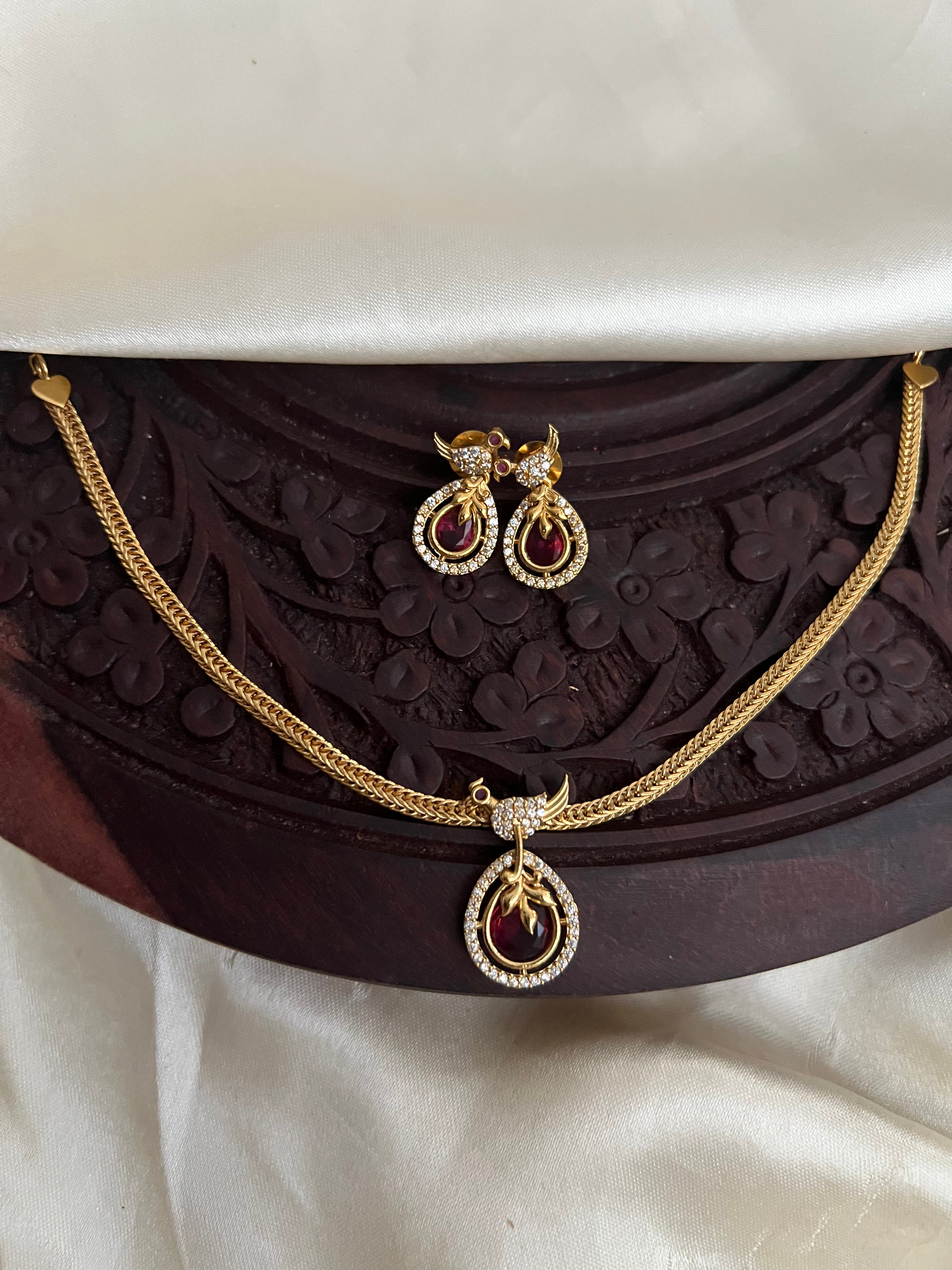 Victorian single stone simple chain Nk2074