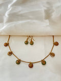 Lakshmi coin stone necklace (small) NK1022