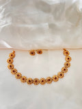 Golden flower necklace NK1017