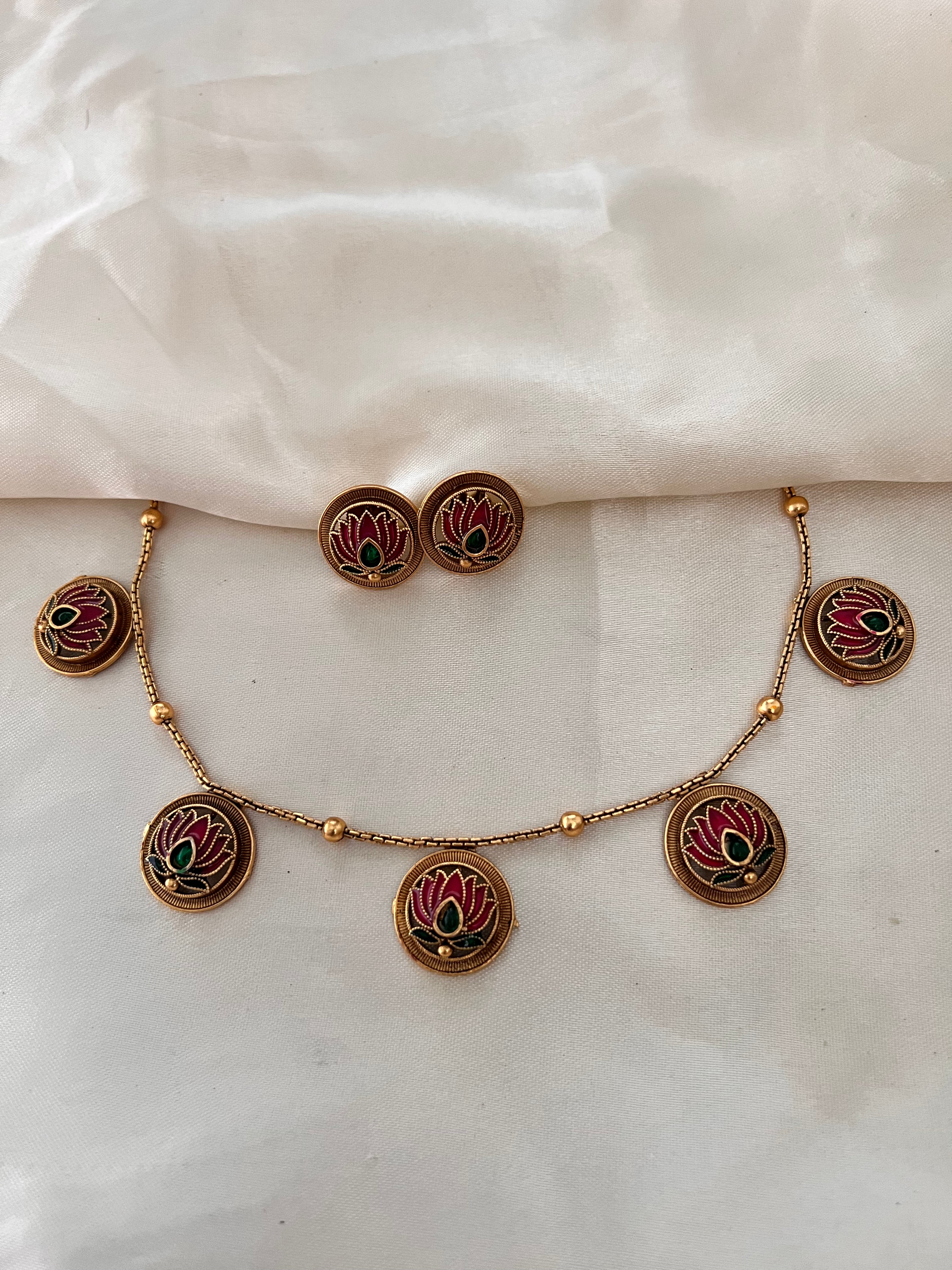 Lotus coin Necklace NK1016