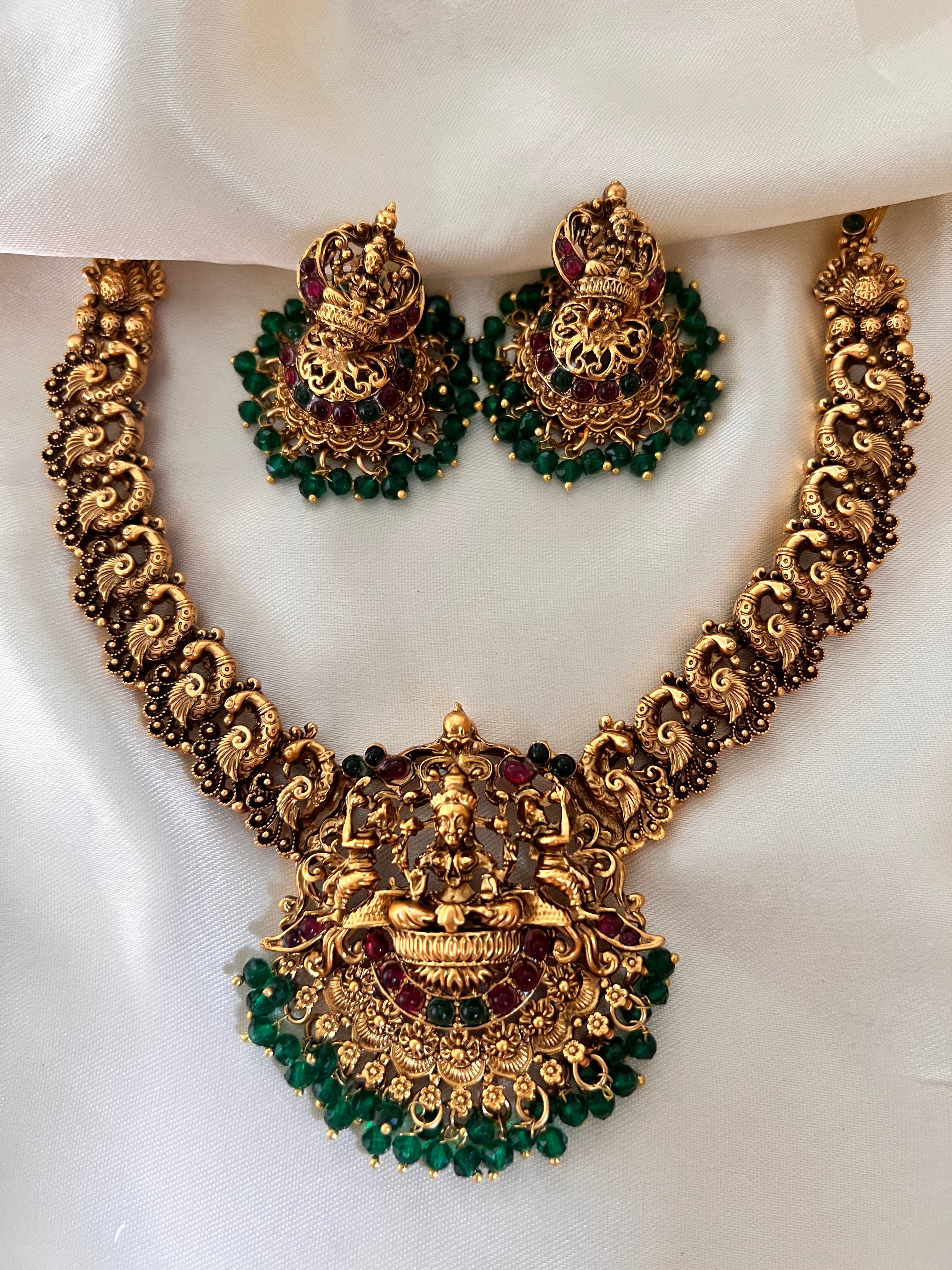 Green Crystal Temple necklace NK1015