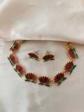 Red&Green Lotus necklace NK1031