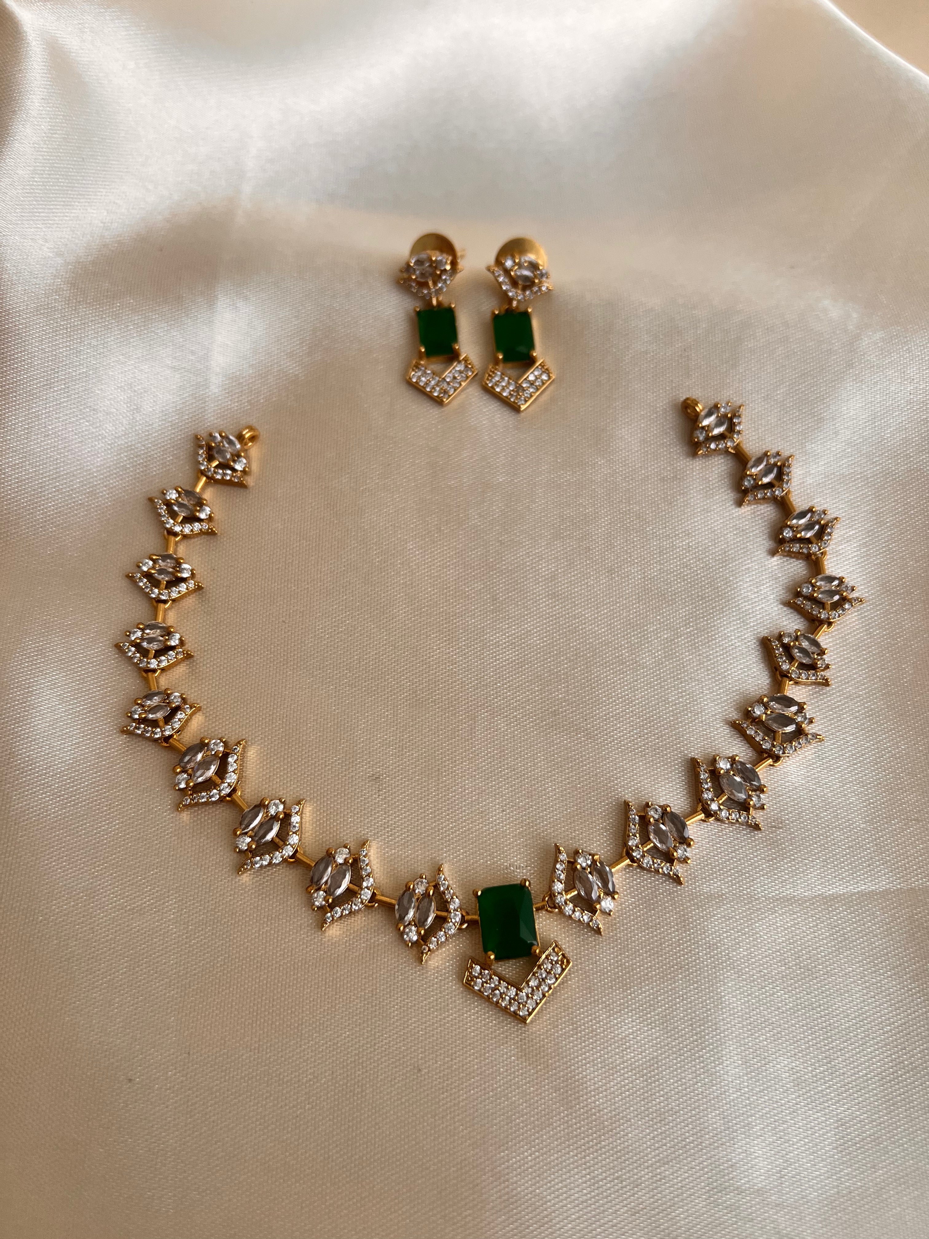 AD stone Green cuty Necklace NK1048