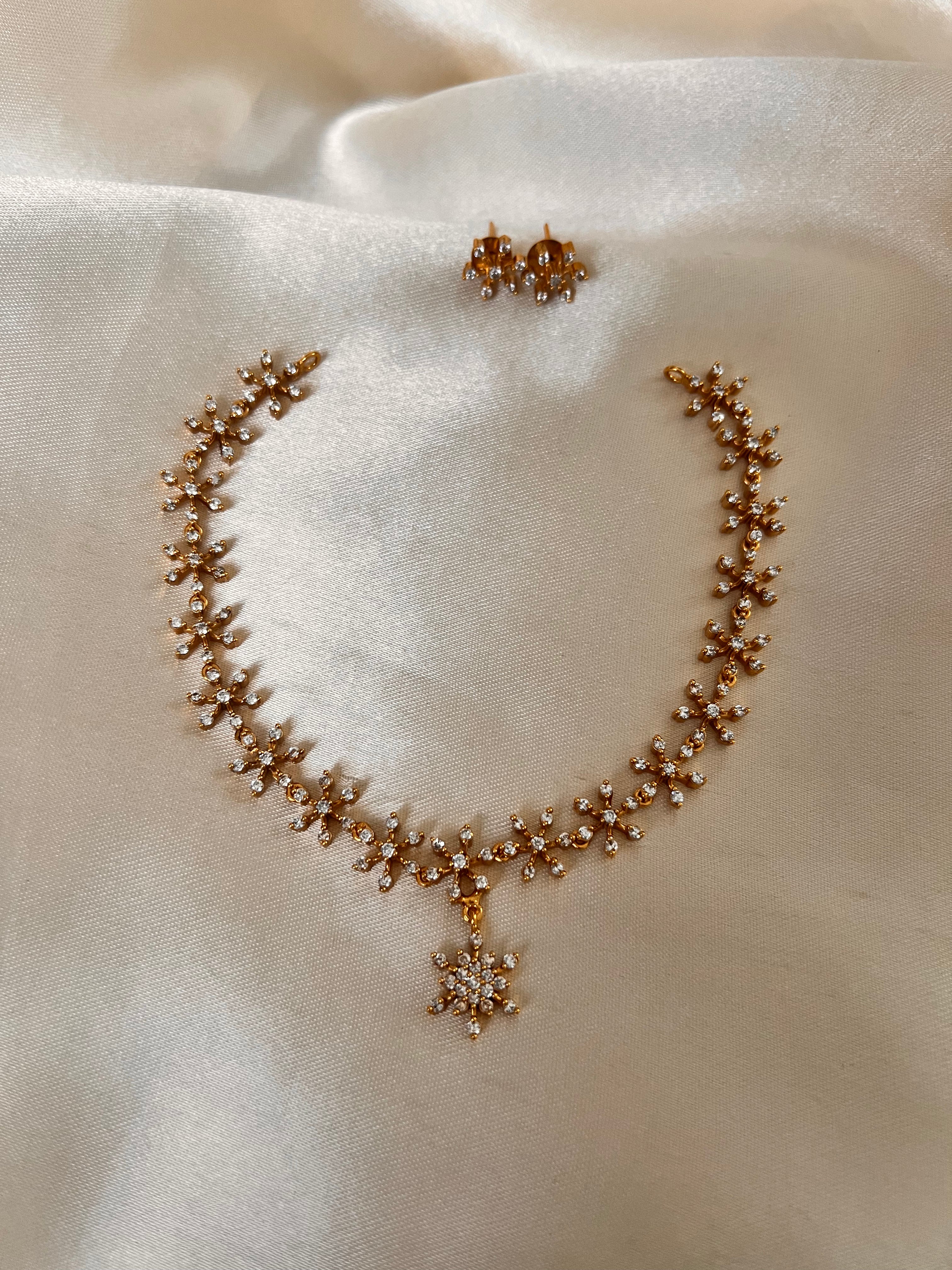 AD stone sparkle Necklace NK1041