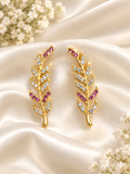 Leafy pinkwhite Earcuff ER3025